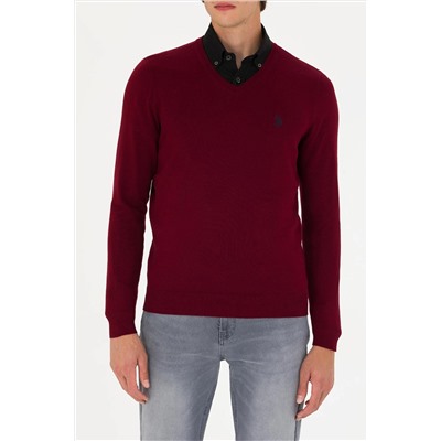 Erkek Bordo Basic Kazak