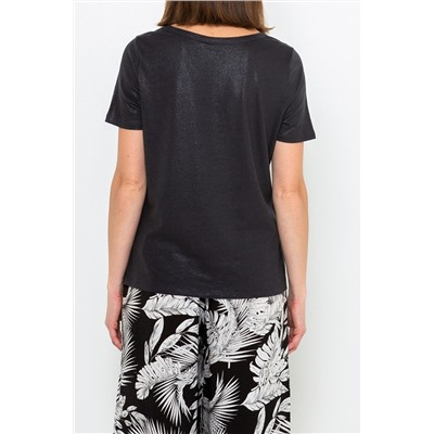 Camiseta de lino Negro