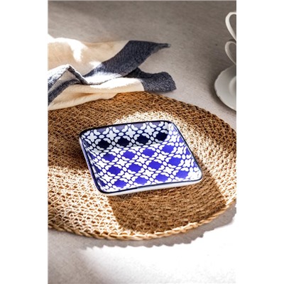 Rêve Bleu Brest New Bone China Kare Tabak