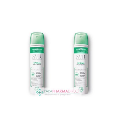 SVR Spirial Spray Déodorant Anti-Transpirant Intense 48H Végétal 2x75mlLot  × 2