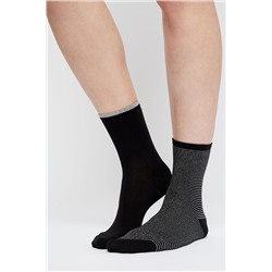 2 pares de calcetines Warm Me Up Rayures - Negro