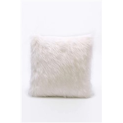 Cango Home Peluş Kırlent Kılıfı - Beyaz Esnafali PLS001