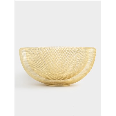 Корзина для фруктов, 30 см, металл, золотистая, Grid