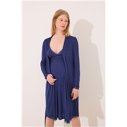Bata midi "maternity" soft touch azul