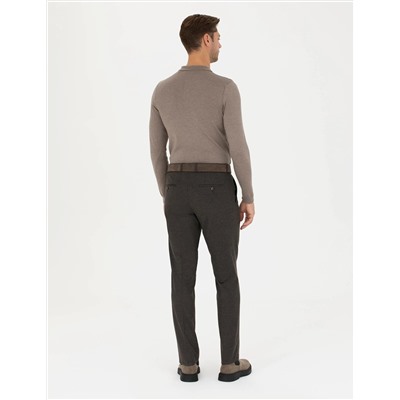 Kahverengi Slim Fit Kumaş Pantolon