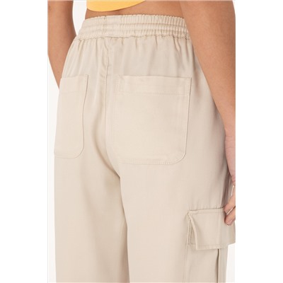 Kadın Taş Kanvas Jogger Fit Pantolon