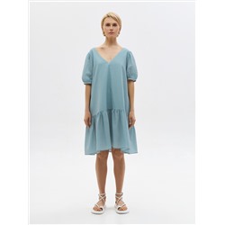 Платье из хлопка с V-образным вырезом