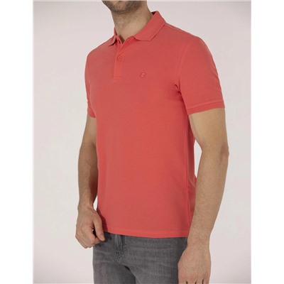 Pembe Slim Fit Polo Yaka Basic Tişört