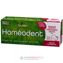 Boiron Homéodent - Soin Premières Dents - 2-6 Ans - Goût Fraise Framboise - Dentifrice 50 ml