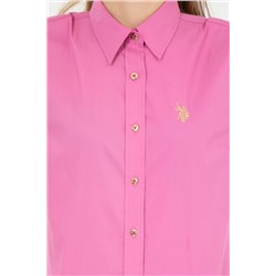 Kadın Pembe Uzun Kollu Basic Gömlek