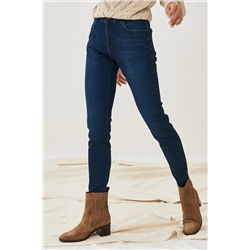Wrangler Kadın Koyu Mavi Skinny Fit Denim Esnek Jean Kot Pantolon W28K