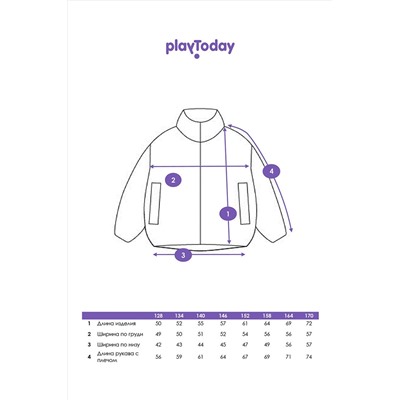 Куртка текстильная с полиуретановым покрытием для девочек (ветровка) PLAYTODAY, 1126486