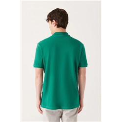 Yeşil %100 Pamuk Serin Tutan Polo Yaka T-Shirt