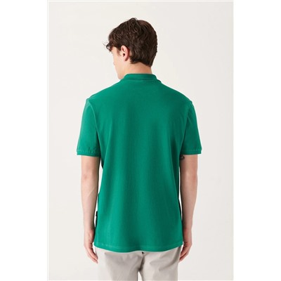 Yeşil %100 Pamuk Serin Tutan Polo Yaka T-Shirt