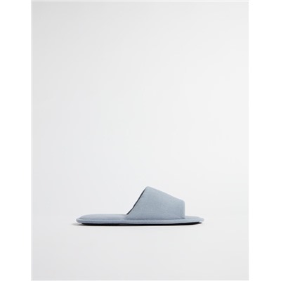 Bedroom Slippers, Men, Light Blue