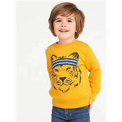 Printed Crew-Neck Sweatshirt for Toddler Boys