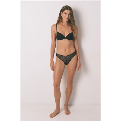 Sujetador push up GORGEOUS encaje floral negro