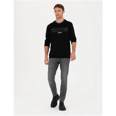 Siyah Regular Fit Sweatshirt