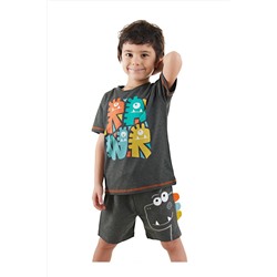 Denokids, Rawr Dino Erkek Çocuk Yazlık T-shirt Şort Takım