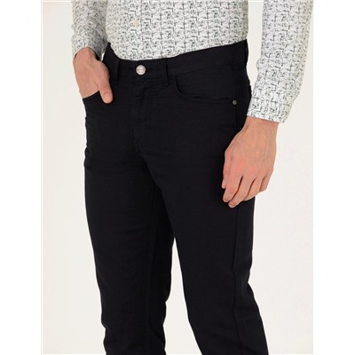 Siyah Slim Fit Kanvas Pantolon
