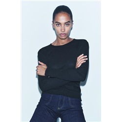 RIBBED LONG SLEEVE T-SHIRT