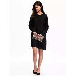 Ruffle-Trim Shift Dress for Women