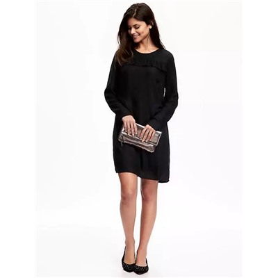 Ruffle-Trim Shift Dress for Women