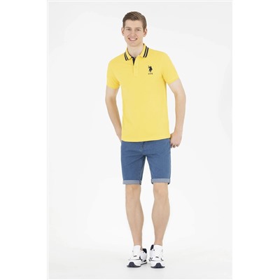 Erkek Koyu Sarı Basic Polo Yaka Tişört