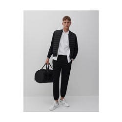 Gesteppte Sweatjacke aus Materialmix