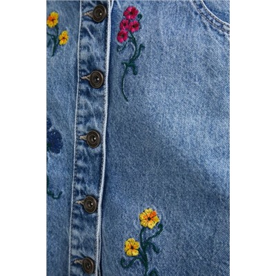 Minifalda vaquera floral