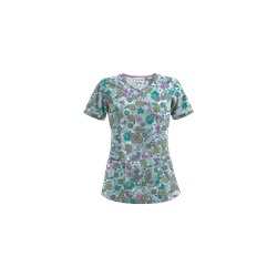 UA Perfect Paisley Pepperminty Print Scrub Top