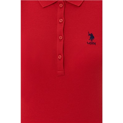 Kadın Kırmızı Basic Polo Yaka Tişört