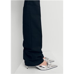 Zapato metalizado tacón hebilla