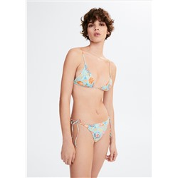 Top bikini triángulo floral