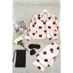 for you sleepwear 5'li Puantiyeli Şampanya Pijama Takım S27645