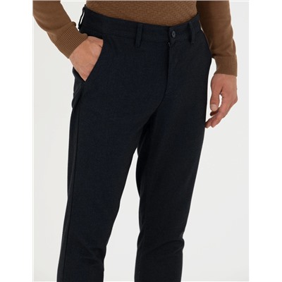 Lacivert Slim Fit Kanvas Pantolon