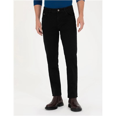 Siyah Straight Fit Jean Pantolon