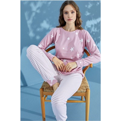 bendengiy Kadın Termal Uzun Kollu Cepli Yumuşak Kumaşlı Pijama Takımı 35948