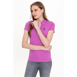 Kadın Menekşe Basic Polo Yaka Tişört