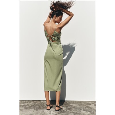 LINEN MIDI DRESS
