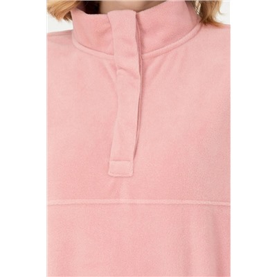Kadın Pudra Dik Yaka Sweatshirt