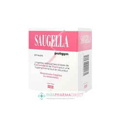 Saugella Poligyn Lingettes Individuelles Nettoyantes Intime Muqueuses Fragiles ou Asséchées x10