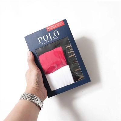 Набор мужских трусов боксеров комплект из трёх пар (разные цвета)  Pol*o Ralp*h Laure*n