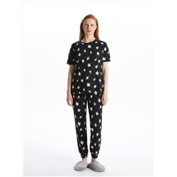 LC Waikiki Bisiklet Yaka Baskılı Kısa Kollu Kadın Pijama Takımı, LCW DREAM                                            
                                            Bisiklet Yaka Baskılı Kısa Kollu Kadın Pijama Takımı