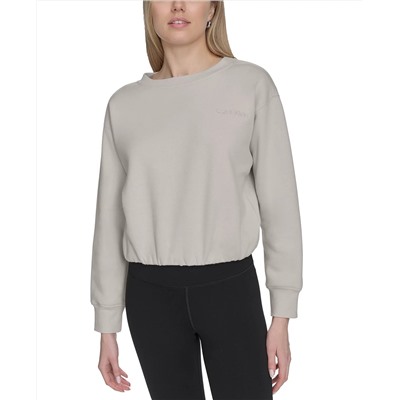 Calvin Klein Women's Logo Fleece Bubble Hem Top
