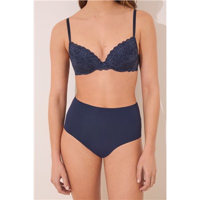 Braga alta microfibra azul oscuro