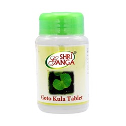 SHRI GANGA Goto Kula Tablet Гото Кула для активизации работы головного мозга, стабилизации неврной системы 100таб