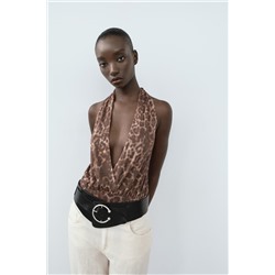 TULLE HALTER SCARF BODYSUIT
