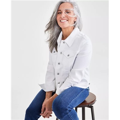 Petite Classic Denim Jacket, Created for Macy's