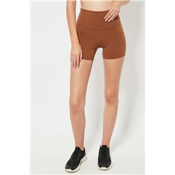 Mallas cortas cintura alta - Camel